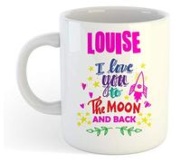 grabmybits Louise - I Love You to The Moon and Back Mug - Funny Named Valentine Mug