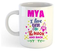 grabmybits MYA - I Love You to The Moon and Back Mug - Funny Named Valentine Mug
