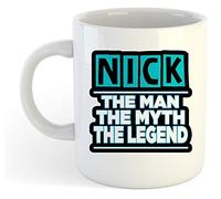 grabmybits Nick - The Man, The Myth, The Legend Mug - Name Personalised Funky Gift