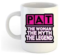 grabmybits Pat - The Woman, The Myth, The Legend Mug - Name Personalised Funky Gift