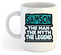 grabmybits Samson - The Man, The Myth, The Legend Mug - Name Personalised Funky Gift