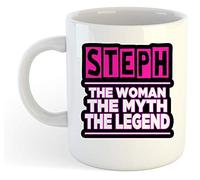 grabmybits Steph - The Woman, The Myth, The Legend Mug - Name Personalised Funky Gift