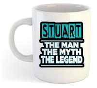 grabmybits Stuart - The Man, The Myth, The Legend Mug - Name Personalised Funky Gift