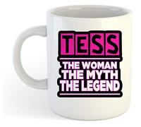 grabmybits Tess - The Woman, The Myth, The Legend Mug - Name Personalised Funky Gift