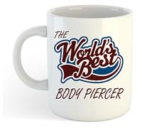 grabmybits The World's Best Body Piercer Mug Ceramic, Coffee Tea Cup, Gift Idea, Piercing