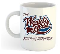 grabmybits The World's Best Building Surveyor Mug Ceramic, Coffee Tea Cup, Gift Idea, Construction Surveying