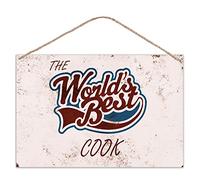 grabmybits The Worlds Best Cook - Vintage Look Metal Large Plaque Sign 30x20cm