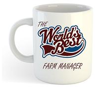 grabmybits The World's Best Farm Manager Mug Ceramic, Coffee Tea Cup, Gift Idea, Agriculture