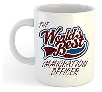 grabmybits The World's Best Immigration Officer Mug Ceramic, Coffee Tea Cup, Gift Idea, Law Enforcement