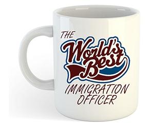grabmybits The World's Best Immigration Officer Mug Ceramic, Coffee Tea Cup, Gift Idea, Law Enforcement