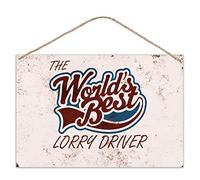 grabmybits The Worlds Best Lorry Driver - Vintage Look Metal Large Plaque Sign 30x20cm