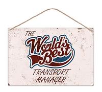 grabmybits The Worlds Best Transport Manager - Vintage Look Metal Large Plaque Sign 30x20cm