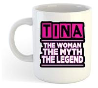 grabmybits Tina - The Woman, The Myth, The Legend Mug - Name Personalised Funky Gift