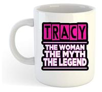 grabmybits Tracy - The Woman, The Myth, The Legend Mug - Name Personalised Funky Gift