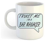 grabmybits Trust Me I'm a Bar Manager Ceramic Mug for Tea and Coffee, Funny Office Gift for Bar Managers, Unique Novelty Cup with Humorous Quote, Ideal Present for Hospitality Professionals