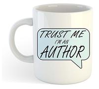 grabmybits Trust Me I'm an Author Ceramic Mug for Tea and Coffee, Funny Office Gift for Writers, Unique Novelty Cup with Humorous Quote, Ideal Present for Novelists and Poets