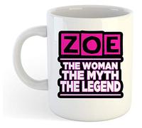 grabmybits Zoe - The Woman, The Myth, The Legend Mug - Name Personalised Funky Gift