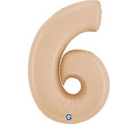GRABO Aluminium Balloon Number 6 102 cm Nude Satin