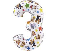 Paw Patrol Number 3 Shape Uninflated Helium Balloon