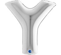 Grabo Letter Y Balloon Superloon Single Pack, Length- 40 Inch, Colour- Silver