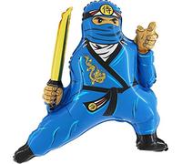 Grabo Ninja Foil Balloon, Blue (1pcs), Large, Reusable, Unisex, All Ages, General Audience, 60 cm x 70 cm