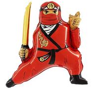 Grabo Ninja Reusable Red Foil Balloon, 60 x 70 cm, Unisex, All Ages, General Audience, 1 Piece