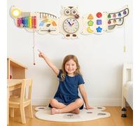 Gracano Kids Sensory Wall Panel, Owl Wall Toy for Toddlers 1 to 3, Montessori Wall Toy, Activity Board for Kids, Center