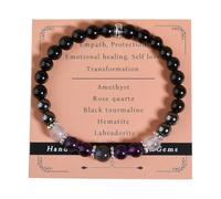 Gracayfr Anxiety Relief Empath Protection Healing Stone Bead Bracelet New Beginning Transformation Insomnia Depression Grief Support Gifts For Women, Regular, Natural healing crystal, No Gemstone