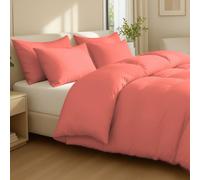 Grace 100% Egptian Cotton Duvet Cover Set with Matching Pillowcases in Coral | Size: Single grace Coral Single