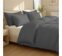 Grace 100% Egptian Cotton Duvet Cover Set with Matching Pillowcases in Dark Grey | Size: Super King grace Dark Grey Super King