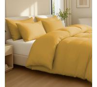 Grace 100% Egptian Cotton Duvet Cover Set with Matching Pillowcases in Yellow | Size: Double grace Yellow Double
