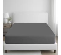 Grace 100% Egyptian Cotton 35cm Extra Deep Pocket Fitted Sheets in Charcoal | Size: Double Fitted grace Charcoal Double Fitted