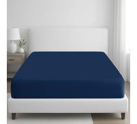 Pamposh 400 Thread Count 100% Egyptian Cotton King Size Fitted Sheets - Extra Deep Pocket 35 cm (14 inches) Durable Elastic Fitted Sheets King Size - Premium Natural Cotton Deep Fitted Sheet