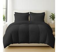 Grace 100% Egyptian Cotton 4 Pcs Super King Duvet Cover with Matching Black Super King Fitted Sheets 35 cm Extra Deep Pocket - Luxurious Hotel Quality Cotton Bedding Set With Zipper Closure