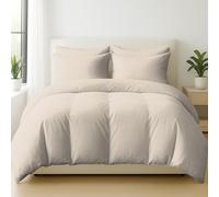 Grace 100% Egyptian Cotton 4 Pcs Super King Duvet Cover with Matching Taupe Super King Fitted Sheets 35 cm Extra Deep Pocket - Luxurious Hotel Quality Cotton Bedding Set With Zipper Closure