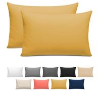 Grace 100% Egyptian Cotton Pack of 2 Pillowcases with Envelope Closure in Yellow | Size: Standard Pillow Case grace Yellow Standard Pillow Case