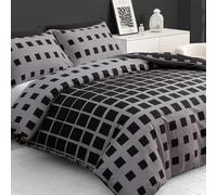 Grace 3 Pcs Single Duvet Cover Set with Matching Black Single Fitted Sheet 40 cm Extra Deep Pocket - UltraSoft Breathable Premium Microfibre Reversible Quilt Cover Bedding Set For All Seasons