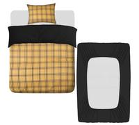 Grace 3 Pcs Single Duvet Cover Set with Matching Black Single Fitted Sheet 40 cm Extra Deep Pocket - UltraSoft Breathable Premium Microfibre Reversible Quilt Cover Bedding Set For All Seasons