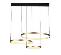 grace 3 ring pendant light in gold and black