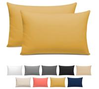 Grace 300 Thread Count Egyptian Cotton Pillow Cases 2 Pack Hotel Quality Ochre Pillow Covers With Envelope Closure