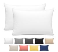 Grace 300 Thread Count Egyptian Cotton Pillow Cases 2 Pack Hotel Quality White Pillow Covers With Envelope Closure