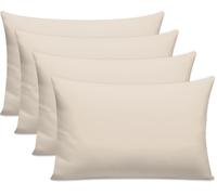 Grace 300 Thread Count Egyptian Cotton Pillow Cases 4 Pack Hotel Quality Taupe Pillow Covers With Envelope Closure