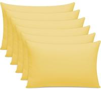 Grace 300 Thread Count Egyptian Cotton Pillow Cases 6 Pack Hotel Quality Ochre Pillow Covers With Envelope Closure