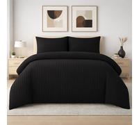 Grace 4 Pack Duvet Cover Set Modern Stripe Design Bedding Sets in Black | Size: Super King grace Black Super King