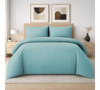 Grace 4 Pack Duvet Cover Set Modern Stripe Design Bedding Sets in Light Green | Size: King grace Light Green King