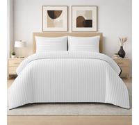 Grace 4 Pack Duvet Cover Set Modern Stripe Design Bedding Sets in White | Size: Single grace White Single