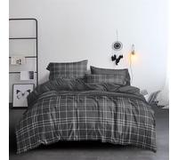 Grace 4 Pcs Double Duvet Set with Matching Black Double Fitted Sheet 40 cm Extra Deep Pocket - UltraSoft Breathable Premium Microfibre Reversible Quilt Cover Bedding Set For All Seasons
