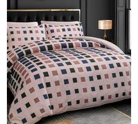 Grace 4 Pcs Double Duvet Set with Matching Black Double Fitted Sheet 40 cm Extra Deep Pocket - UltraSoft Breathable Premium Microfibre Reversible Quilt Cover Bedding Set For All Seasons