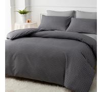 Grace 4 Pcs Double Duvet Set with Matching Black Double Fitted Sheet 40 cm Extra Deep Pocket - UltraSoft Breathable Premium Microfibre Reversible Quilt Cover Bedding Set For All Seasons