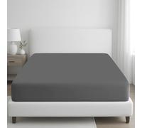 Grace 400 Thread Count Egyptian Cotton Double Fitted Sheet 2 Pack Extra Deep Pocket 35 cm (14 inches) Durable Elastic Bed Sheets Double Premium Natural Cotton Fitted Sheet